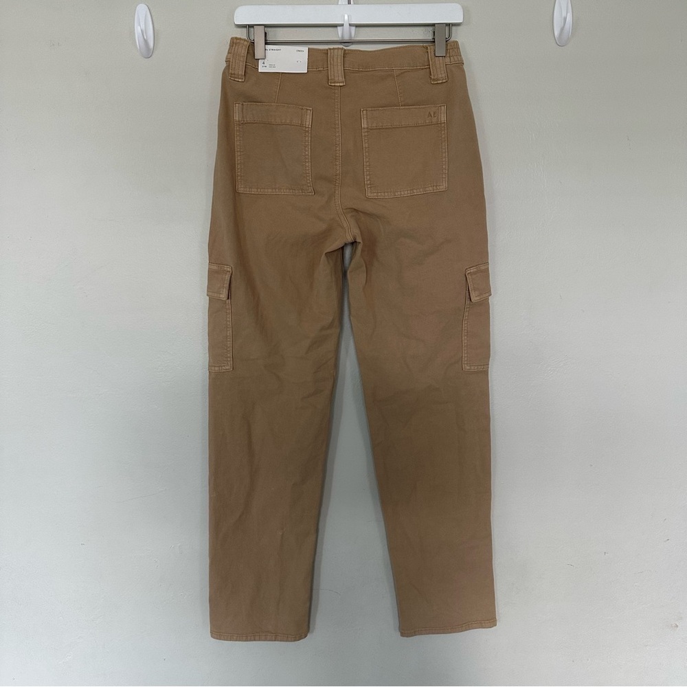 American Eagle '90s Straight Cargo Pants Khaki Tan Women's Size 4 High Rise - Picture 2 of 8